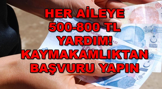 Her Aileye 800 – 500 TL Yardım Yapılacak! Yardım Başvuru Ekranı