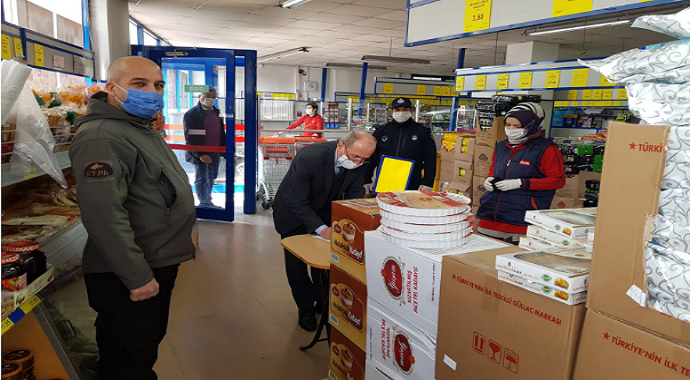 Karabük'te "korona virüs" market ve işyerlerinde denetim yapılıyor