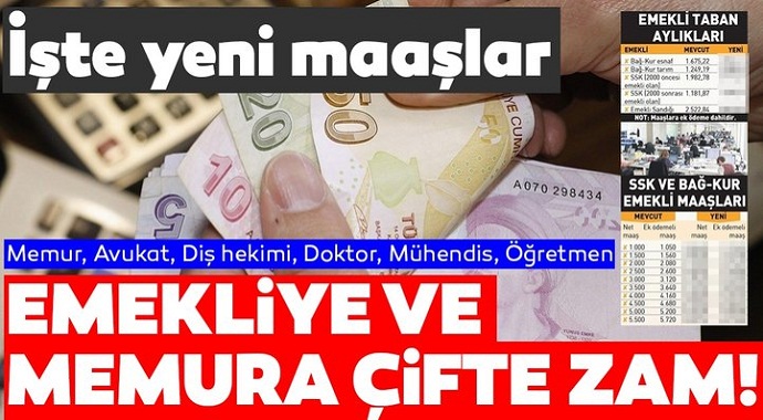 Emekliye ve Memur, Avukat, Doktor, Mühendis ve Öğretmen Memura Çifte Zam