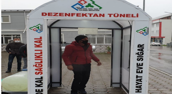 Düzce Kaynaşlı’ya dezenfektan tüneli koyuldu