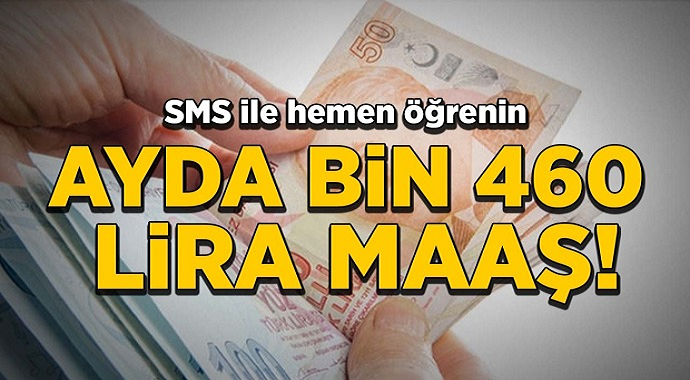 Devletten Müjde aylık 1460 lira ödeme yapılıyor. SMS ile sorgulama  yapabilirsiniz.