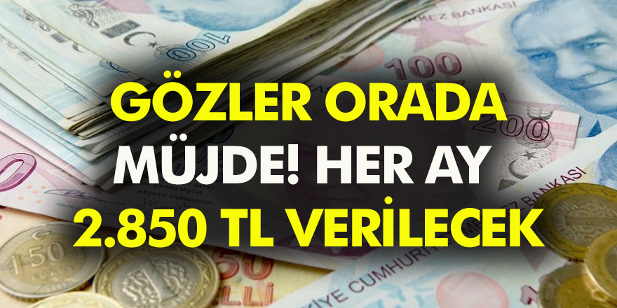 Gözler orada Müjde her ay 2.800 TL verilecek!