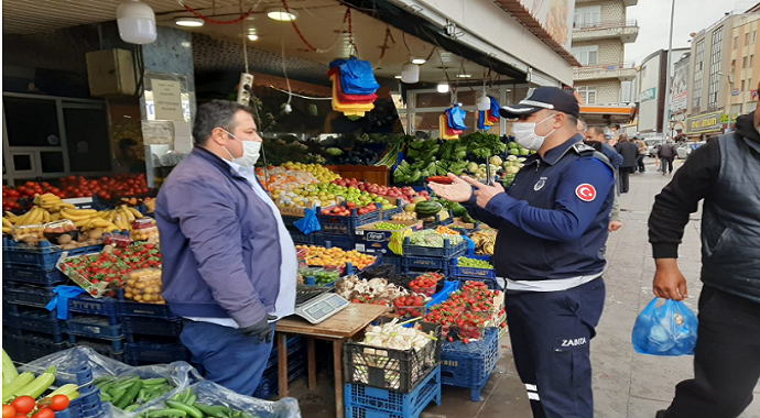 Kırıkkale Belediyesi Zabıta Müdürlüğü ekipleri Covid-19 denetimleri