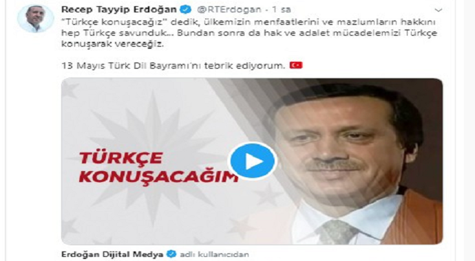 Başkan Erdoğan'dan "Türk Dil Bayramı" paylaşımı