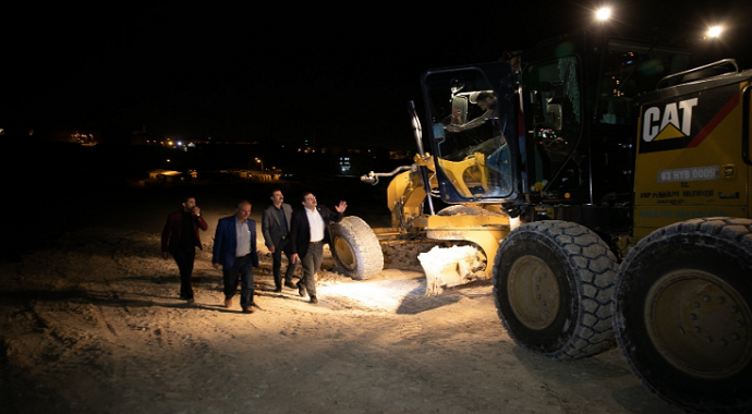 Belediye Başkanı Canpolat yol yapım çalışmalarını inceledi