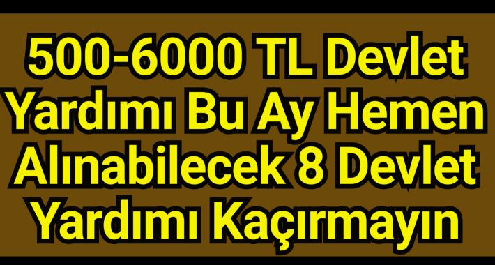 500-6000 TL Devlet Yardımı Bu Ay Hemen Alınabilecek 8 Devlet Yardımı Kaçırmayın