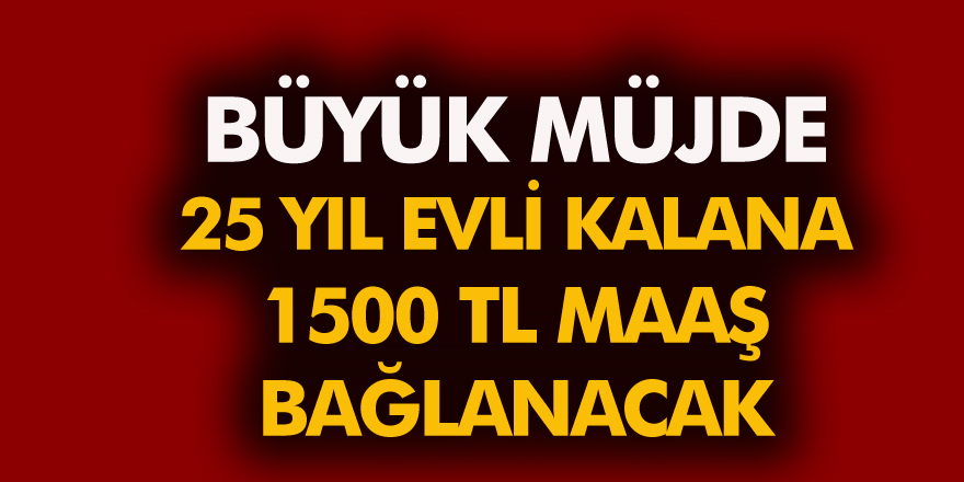 Müjde 1500 TL Maaş ile 25 Yıl Evli Kalan Emekli Olacak işte ayrıntılar