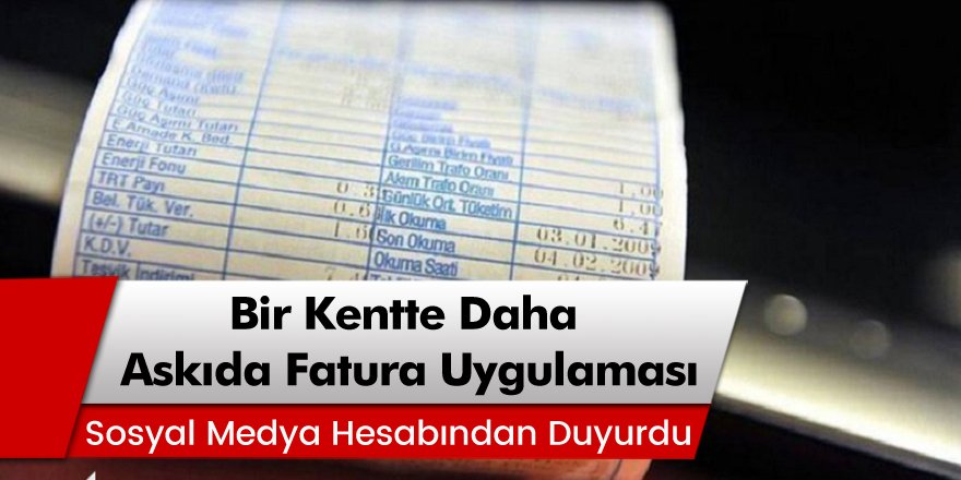 Askıda Fatura Uygulaması Şimdi Mersin'de!