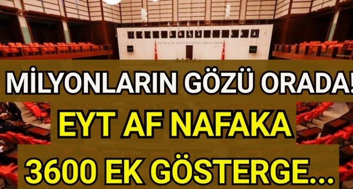 Af, EYT, 3600 ek gösterge, nafaka ve taşeron 27 Ocak Meclis gündemi.