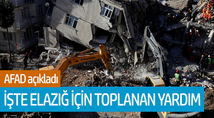 AFAD açıkladı: İşte Elazığ İçin Toplanan Yardım