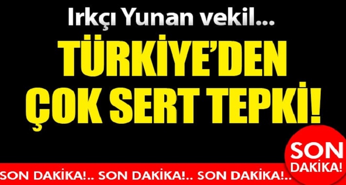 Türkiye'den ırkçı Yunan vekile sert tepki!