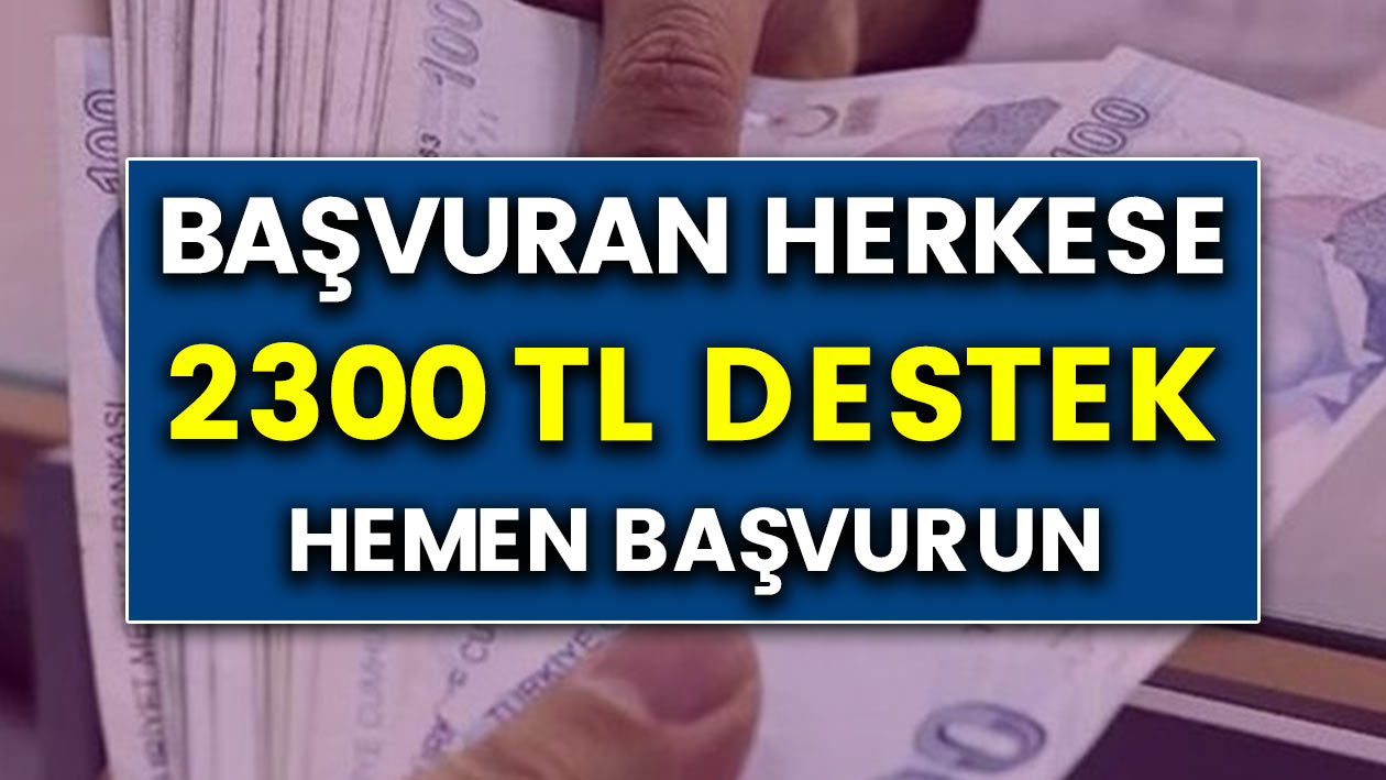 Devletten 2 Bin 300 TL destek..! Hemen Başvuru Yapın