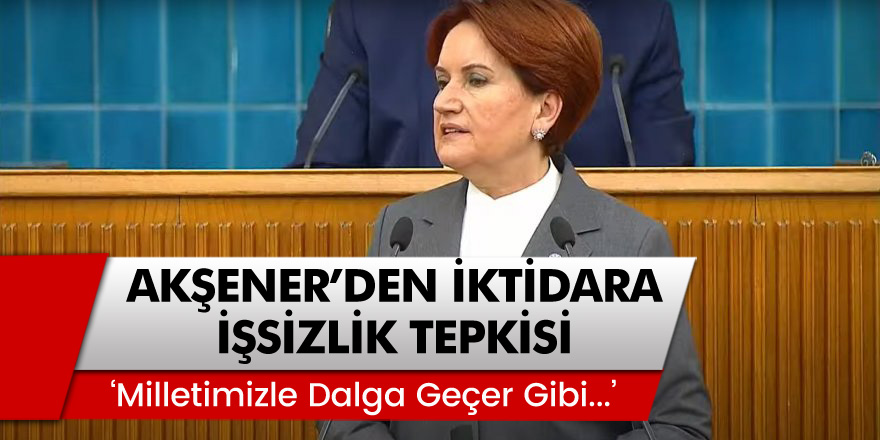 İYİ Parti Genel Başkanı Meral Akşener'den İktidara İşsizlik Tepkisi