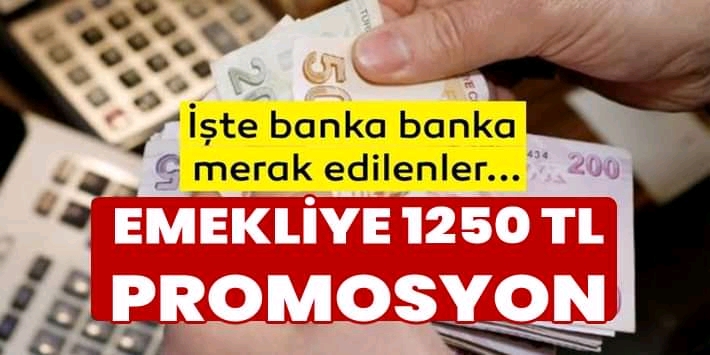 Emekliye Müjde! O Bankadan 1250 TL Promosyon