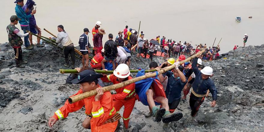 Arakan Kachin eyaletinde heyelanda ölenlerin sayısı 100'ü geçti