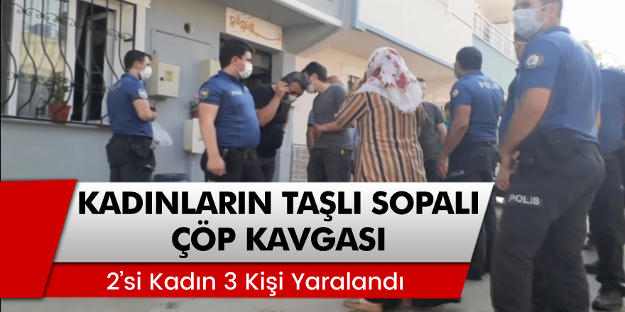 Taş ve sopaların kullanıldığı komşu kavgasında 2’si kadın 3 kişi yaralandı