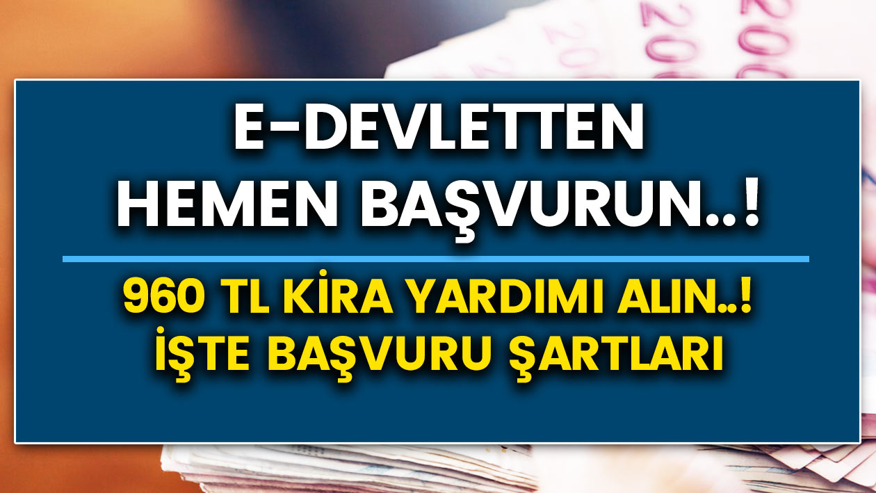 E-Devletten hemen başvurun 960 TL kira yardımınızı alın..! İşte başvuru şartları