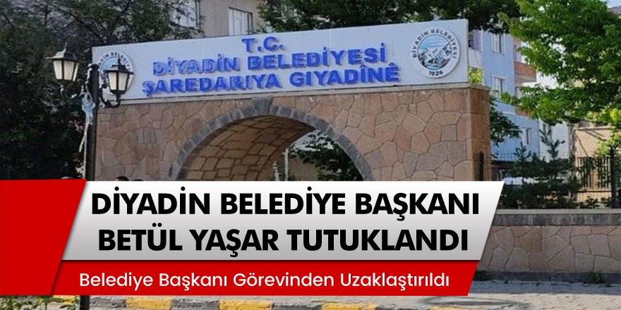 Ağrı Diyadin Belediye Başkanı HDP'li Betül Yaşar tutuklandı