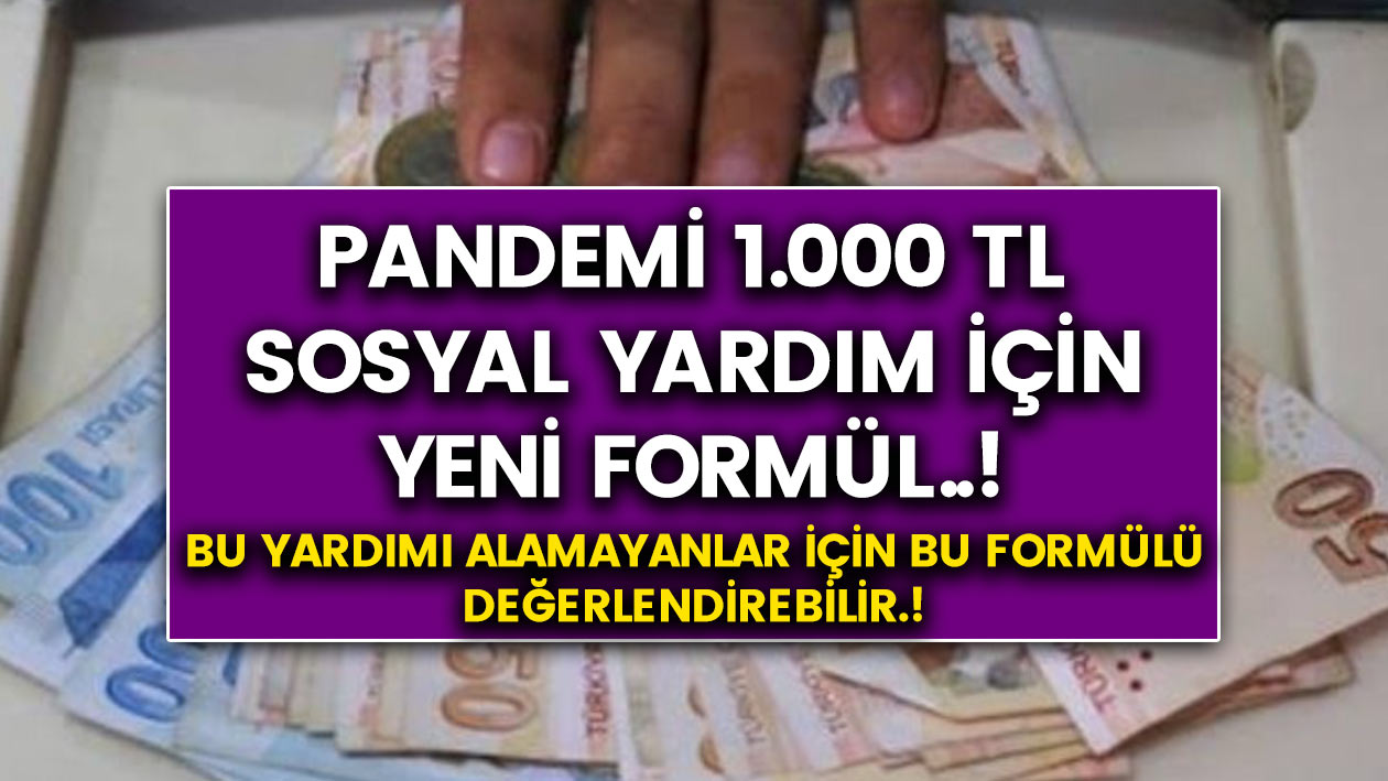 Pandemi 1000 TL sosyal destek başvurusundan yararlanamayanlar için yeni formül…! E Devletten başvurun..!