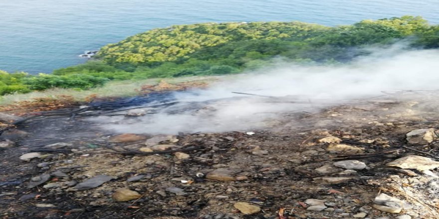 Zonguldak Kozlu'da çıkan yangın büyümeden söndürüldü
