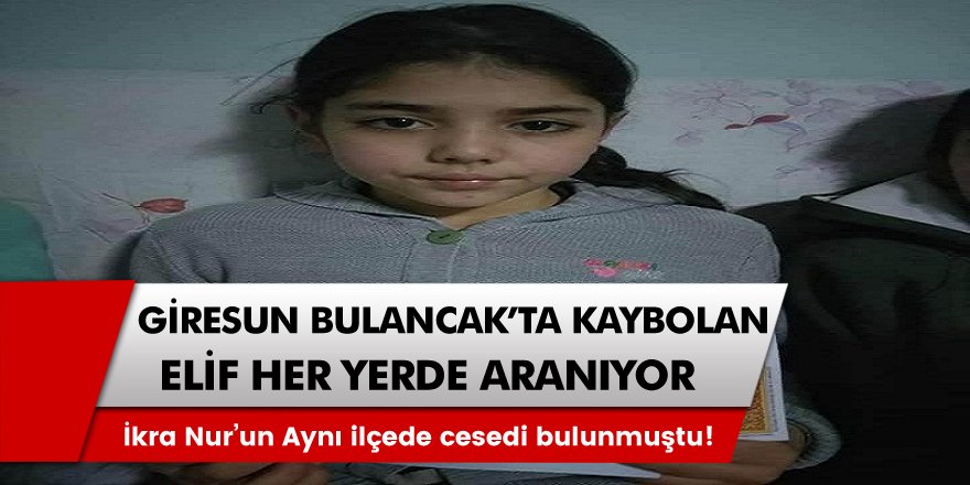 Giresun Bulancak'ta  kaybolan Elif her yerde aranıyor