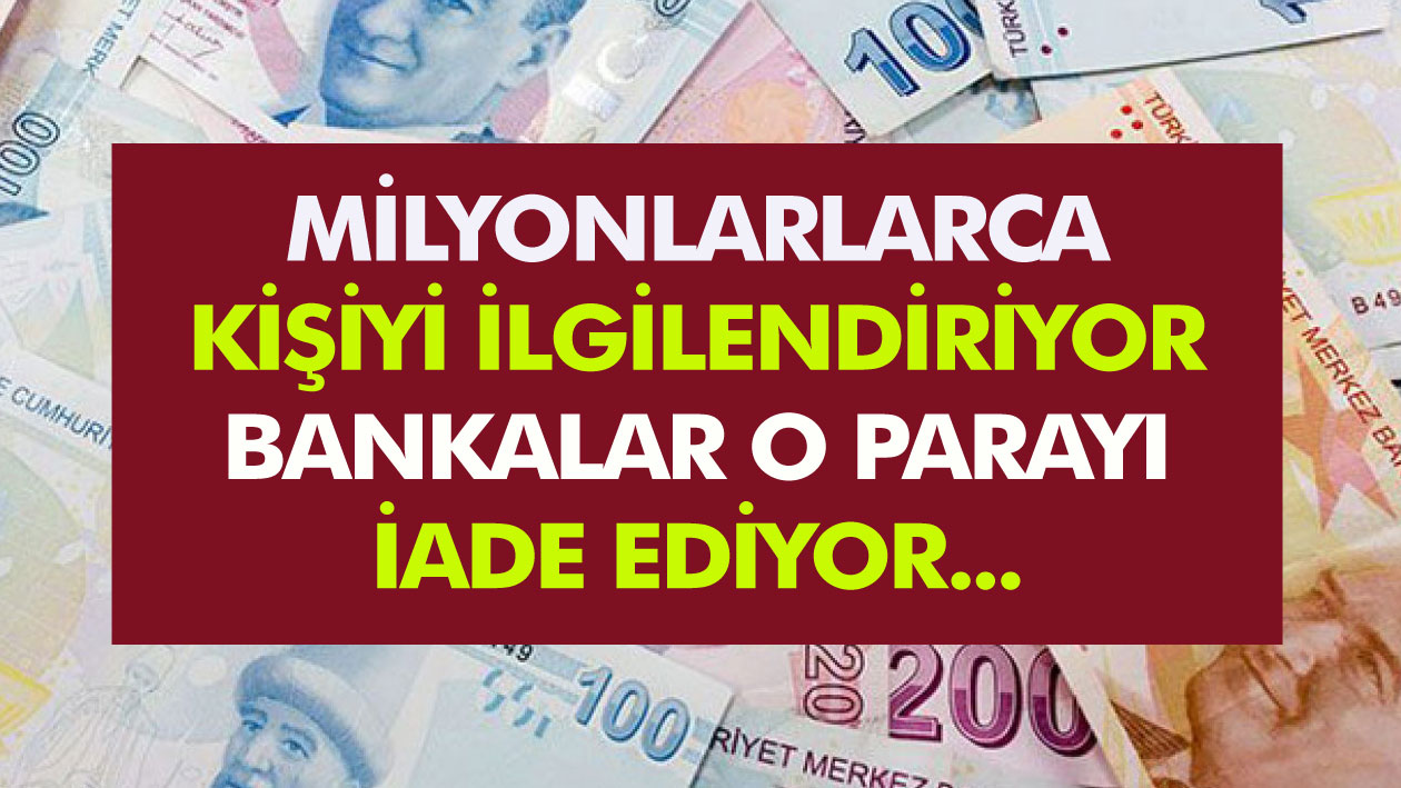 Milyonları İlgilendiriyor Hemen Başvuru Yapın! Bankalar O Paraları İade Ediyor…