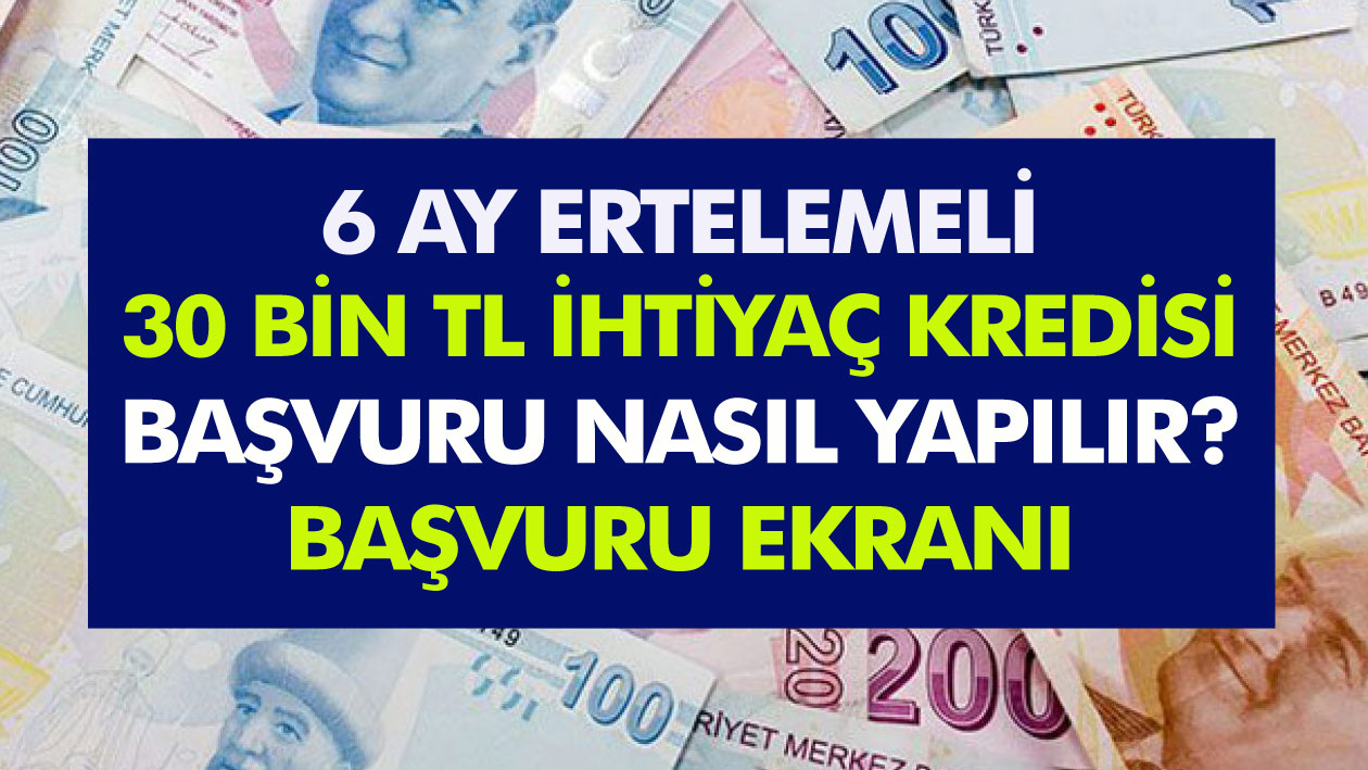 6 ay ertelemeli ihtiyaç kredisi! 30 Bin TL kredi başvurusu nasıl yapılır? Başvuru Ekranı