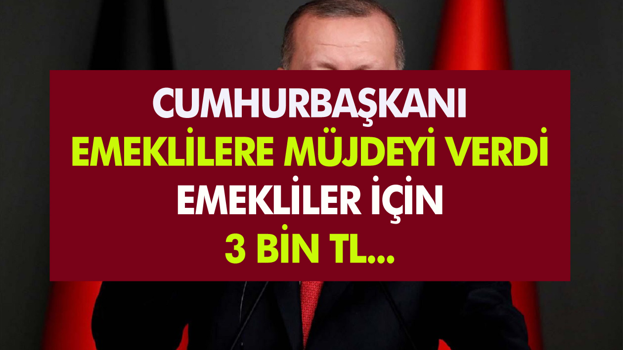 Cumhurbaşkanı emekliler için sevindirici haberi verdi!  Emekliler için 3 bin TL...