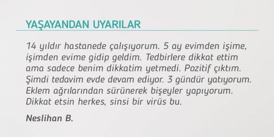 Bakan Fahrettin Koca, korona virüse yakalanan kişinin uyarısını paylaştı