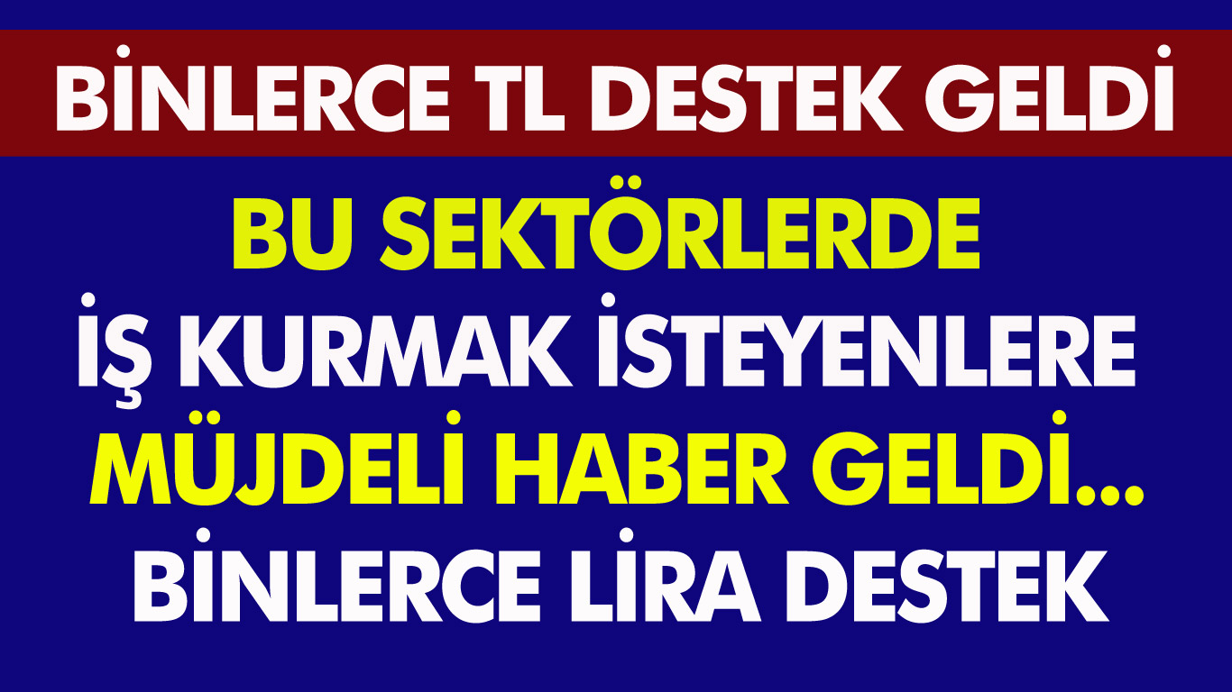 Belirtilen Sektörlerde İş Kurmak İsteyen Vatandaşlara Müjdeli Haber! Binlerce Lira Destek Geldi...