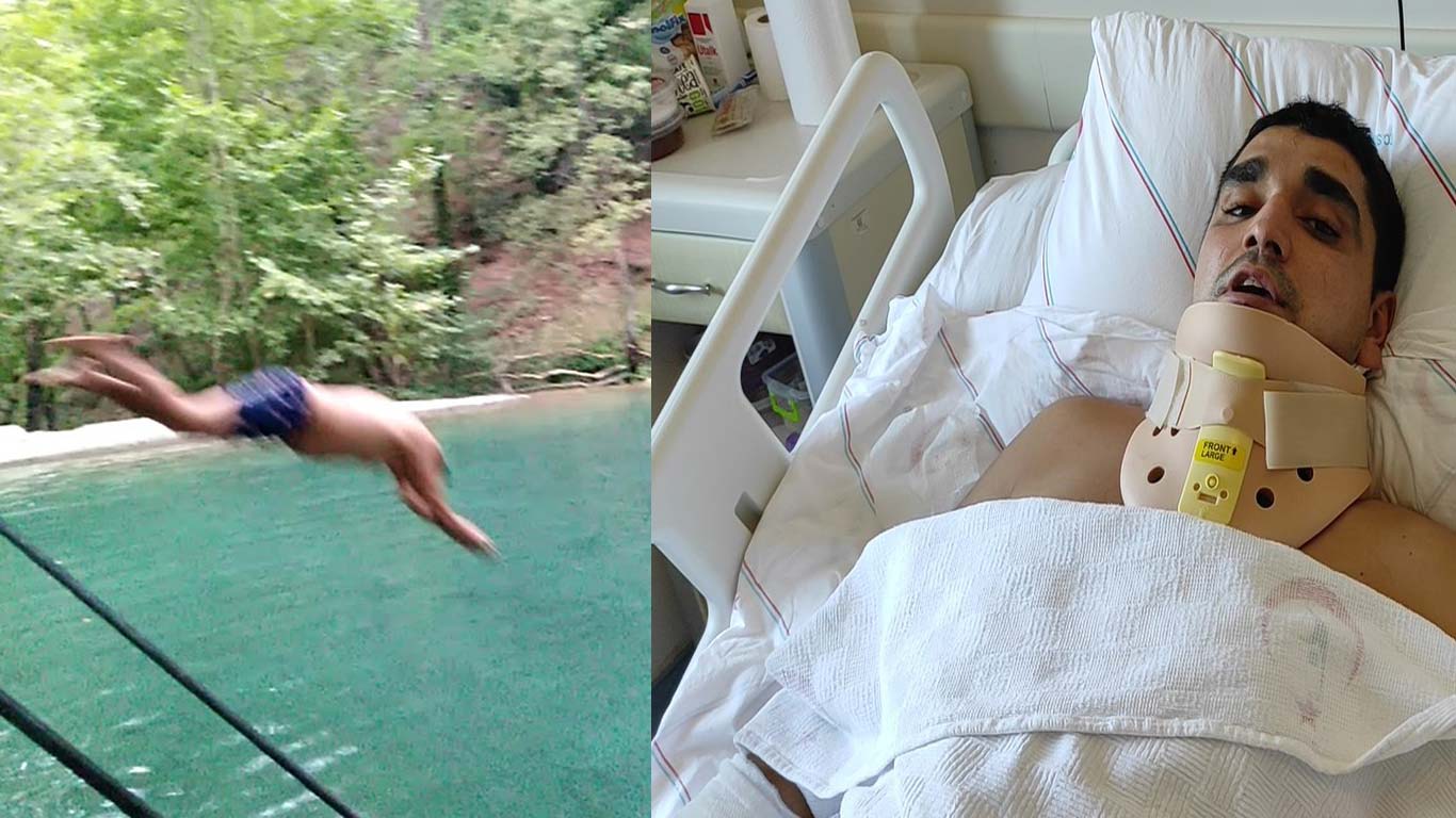 Alanya'da havuza girip eğlenmek istemişti! Kafasını taşa vuran genç felç geçirdi...