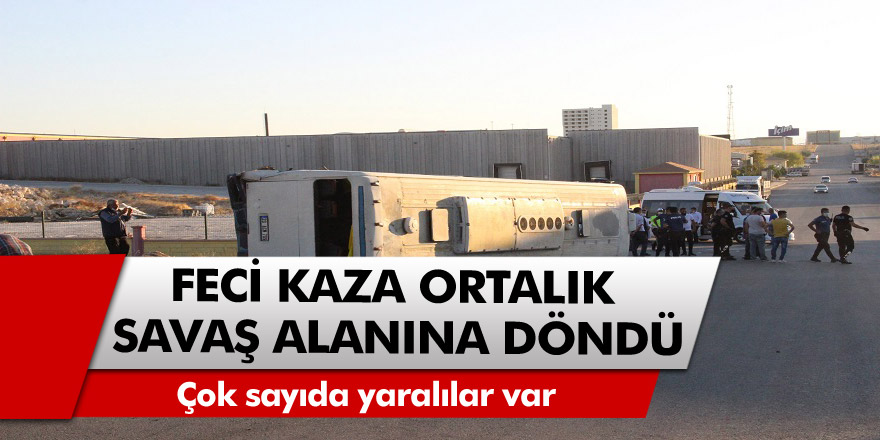 Karaman'da Tırla servis otobüsü çarpıştı: 17 yaralı