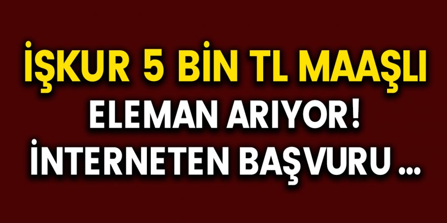 İşkur’da 5 Bin TL ile Eleman Aranıyor! Hemen İnternetten Başvuru Yapın… Güncel İşkur İlanları!