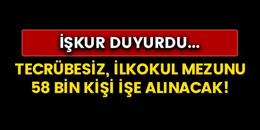 İŞKUR tecrübesiz, ilköğretim ve ortaöğretim mezunu olan 58 bin 196 personel işçi ve memur alacak! Şartlar belli oldu…