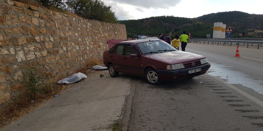 Otomobilin çarpması sonucu istinat duvarı arasında sıkışan 2 işçi feci şekilde can verdi