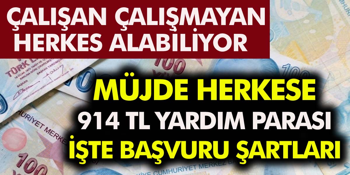 Hükümetten Milyonlarca kişiye büyük müjde 914 TL Destek Verilecek! Bu Yardım Herkese Veriliyor..