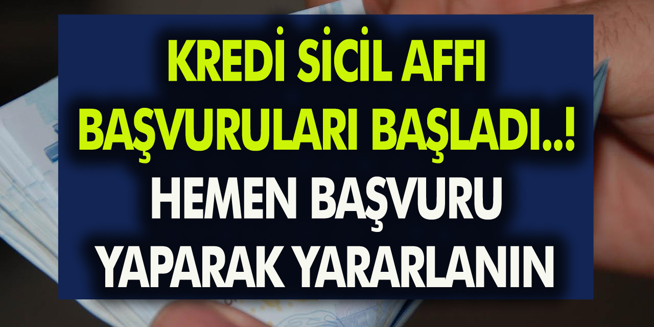 Kredi sicil affı başvuruları başladı! Hemen başvuru yaparak sicil affından yararlanın…