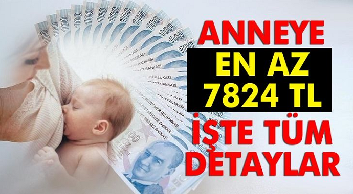 Çalışan Anneye En Az 7824 TL!