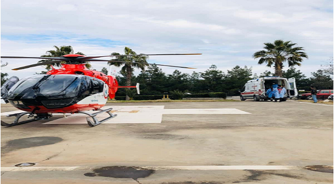 Ambulans helikopter Tuğçe bebek için havalandı