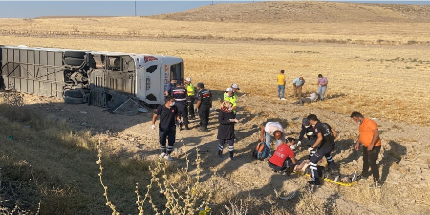 Aksaray'da yolcu otobüsü şarampole yuvarlandı: 32 yaralı