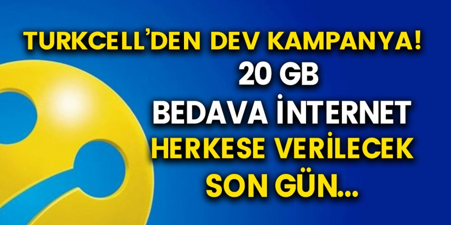Turkcell ücretsiz 20 GB dağıtıyor! Turkcell bedava internet kampanyaları 2020...