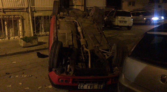 Kontrolden çıkan otomobil takla attı: 1 yaralı