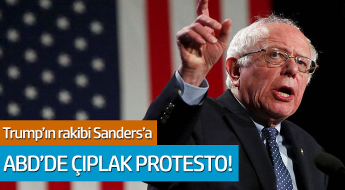 Trump'ın rakibi Sanders'a! ABD'de çıplak protesto