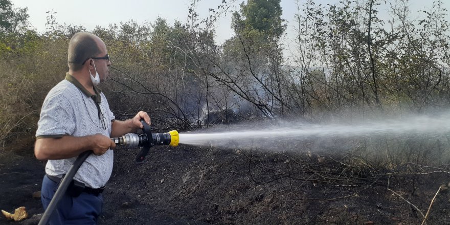 Bursa Mustafakemalpaşa'da makilik alanda çıkan yangın korkuttu