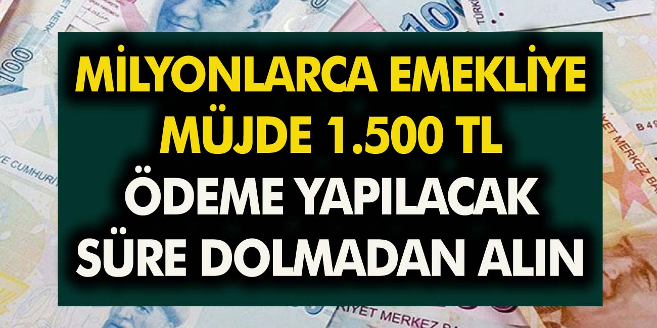 Emeklilere Tek Seferlik 1.500 TL Ödeme Yapılacak! Süre Dolmadan Hemen Başvuru Yapın!