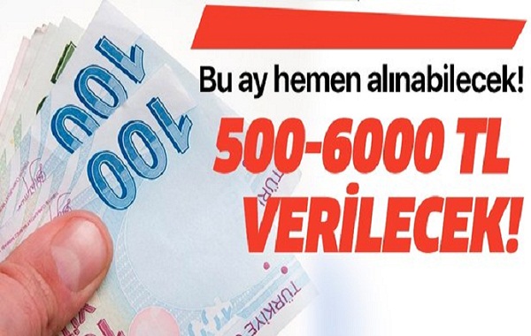 Hemen bu ay alınabilecek! 500-6000 TL verilecek