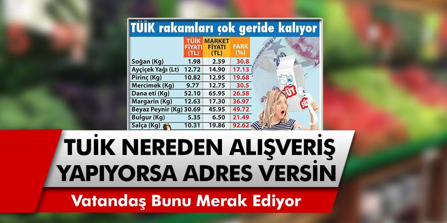 Vatandaş Merak Ediyor: Türkiye İstatistik Kurumu Nereden Alışveriş Yapıyorsa Adres Versin!