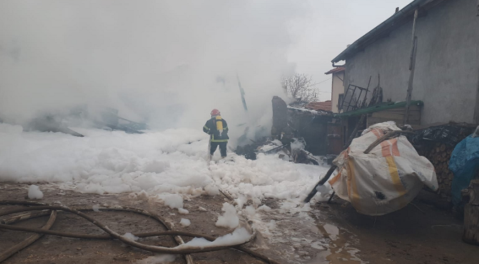 Amasya'da ev yangını