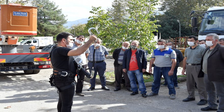 Osmangazi Belediye personeline yüksekte çalışma eğitimi