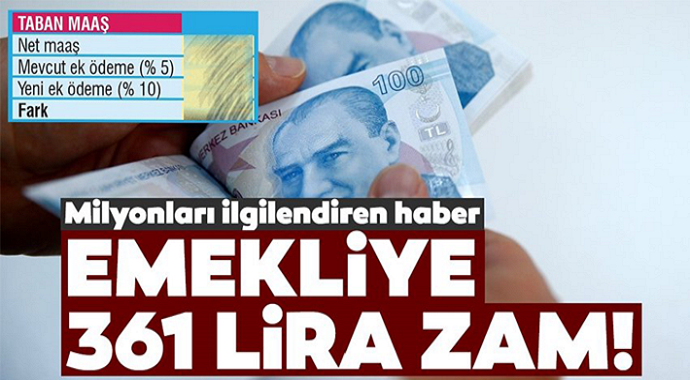 Emekliye güzel haber 361 lira ek ödeme yapılacak  İşte tüm detaylar...